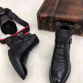 Men's Hand-embossed Zipper Martin Boots