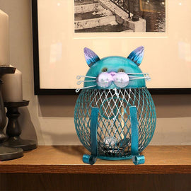 Artistic Blue Kitty Money Bank