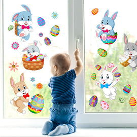 Bunny Egg Window Wall Sticker for Home Decoration (2 pcs)