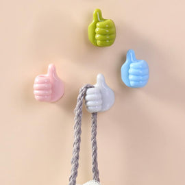 Creative Self-Adhesive Thumb-up Shape Wall Hooks, Adhesive Small Hand Hooks