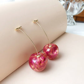 Celia Pink/Rouge Cherry Earrings
