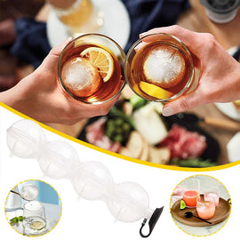 Round Circular Ice Ball Maker Mold - 4 Perfect Refreshing Ice Sphere Cube Balls
