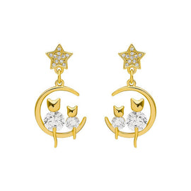 Moon & Kitties Earrings