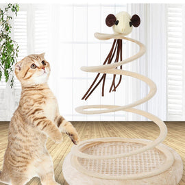 Simulation Mouse Plush Spiral Steel Wire Spring Disc Toy