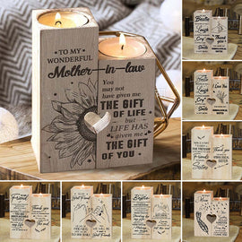 Smile A Lot More - Wooden Candle Holder with Candle Gift for Your Loved Ones