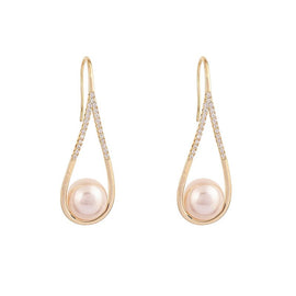 Golden Pearl Drop Earrings